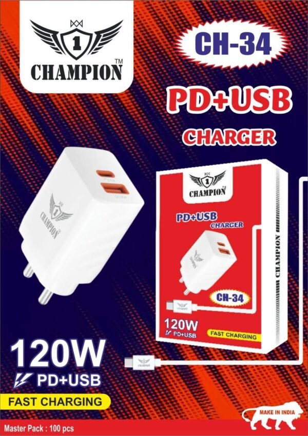 CHAMPION CH 34 PD+USB 120W CHARGER