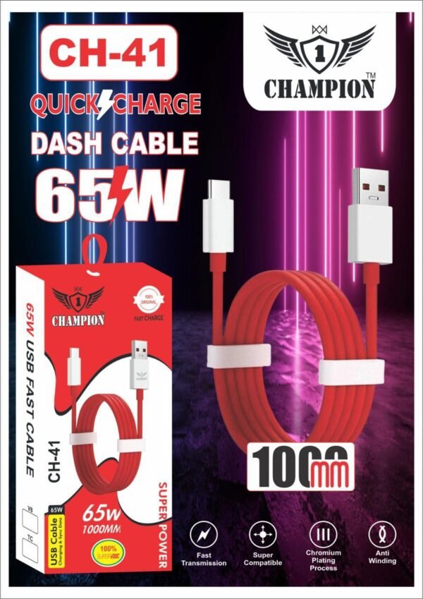 CHAMPION 65W V8PIN DASH CABLE FAST CAHRGING
