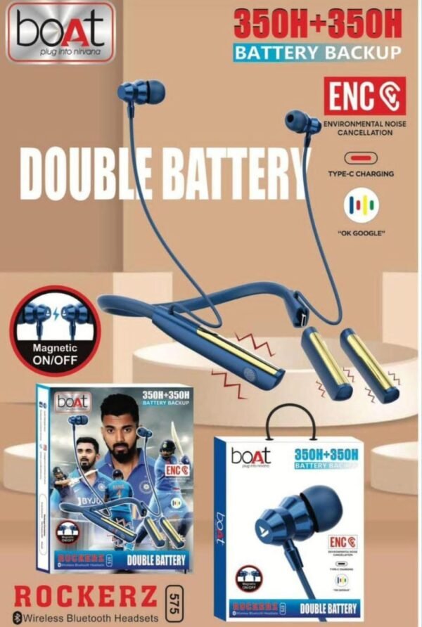 BOAT ROCKERZ 575 DOUBLE BETTERY  ON/OFF WIRELESS NECKBAND
