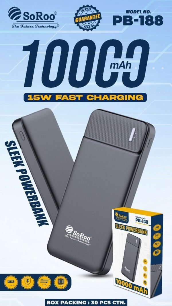 soroo PB188 10000MAH POWER BANK  WITH WARRANTY