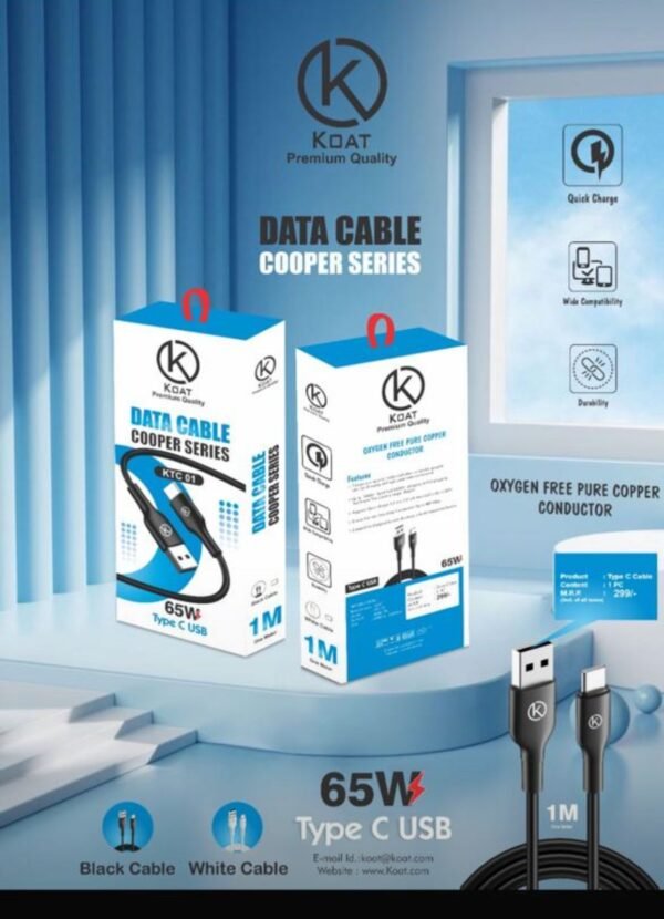 koat 65 w type c usb cable  with warranty