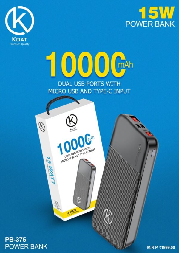 KOAT 10000 MAH 15W  POWER BANK
