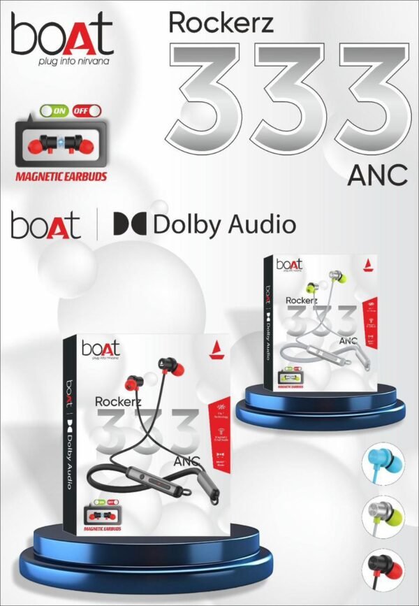 boat rockerz 333 dolby audio  wireless neckband