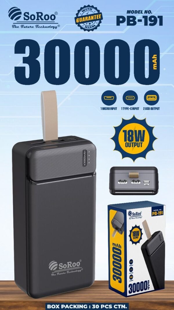 SOROO  PB 191 30000 MAH 18W  POWER BANK
