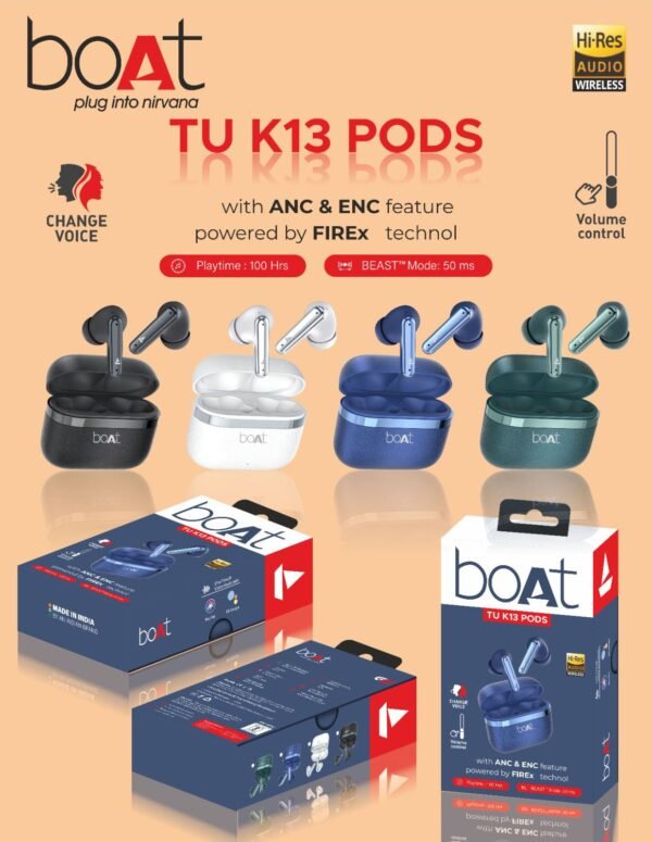 BOAT TU K13 PODS  VOICE CHANGE EARBUDS
