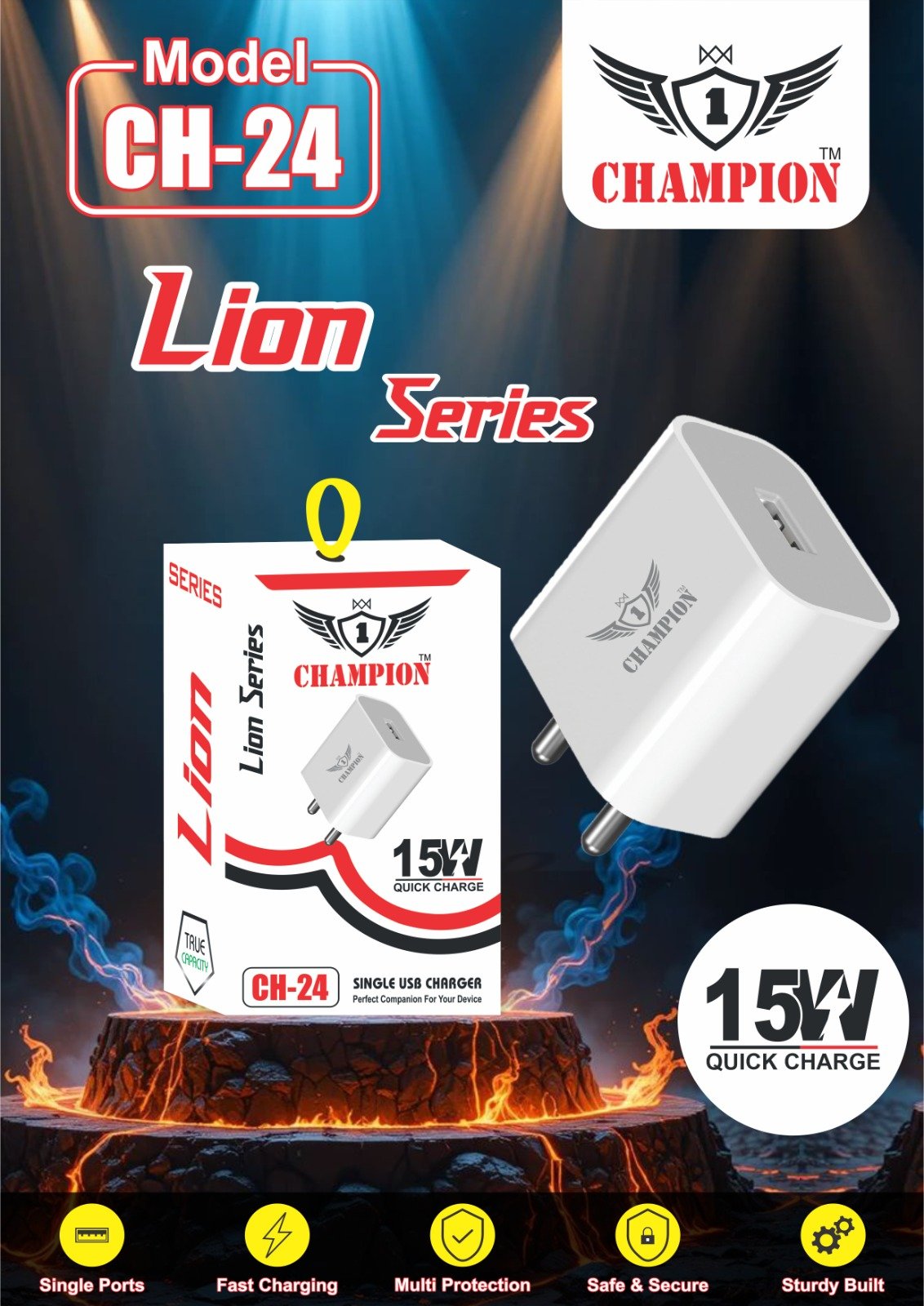 CAHMPION CH24 V8 PIN CHARGER WITH WARRANTY