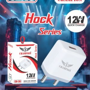 CHAMPION  12 W TYPE C FAST SINGLE USB CHARGER WITH WARRANTY