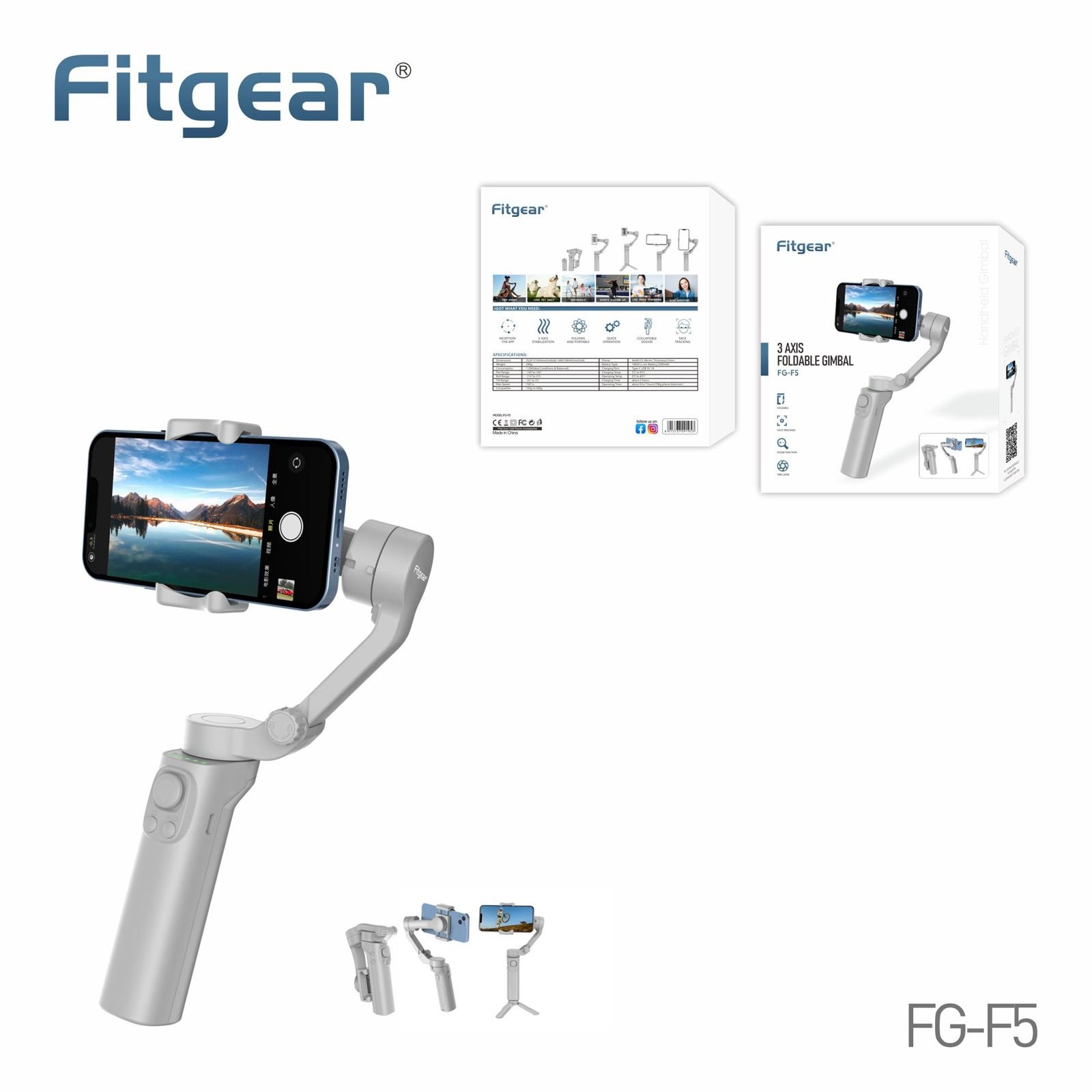 FITGEAR FG F5 3 AXIS FOLDABLE GIMBAL