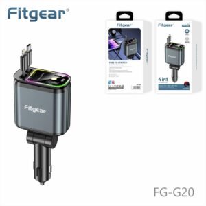 FITGEAR- FG-G20  4 in one car charger🔌  With LED star light 🌟  120 walt %
