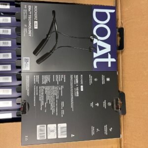 BOAT Rockerz 203, ENx Tech, 20H Battery, In Ear, Dual Pair, Fast Charge, Magnetic Buds, Stream Ad Free Music via App Support, Bluetooth Neckband, Wireless with Mic Earphones (Active Black)