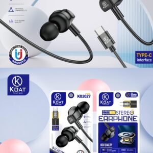 KOAT  KO 2027  TRYPE C  METALIC  EARPHONE 1 YEAR WARRANTY