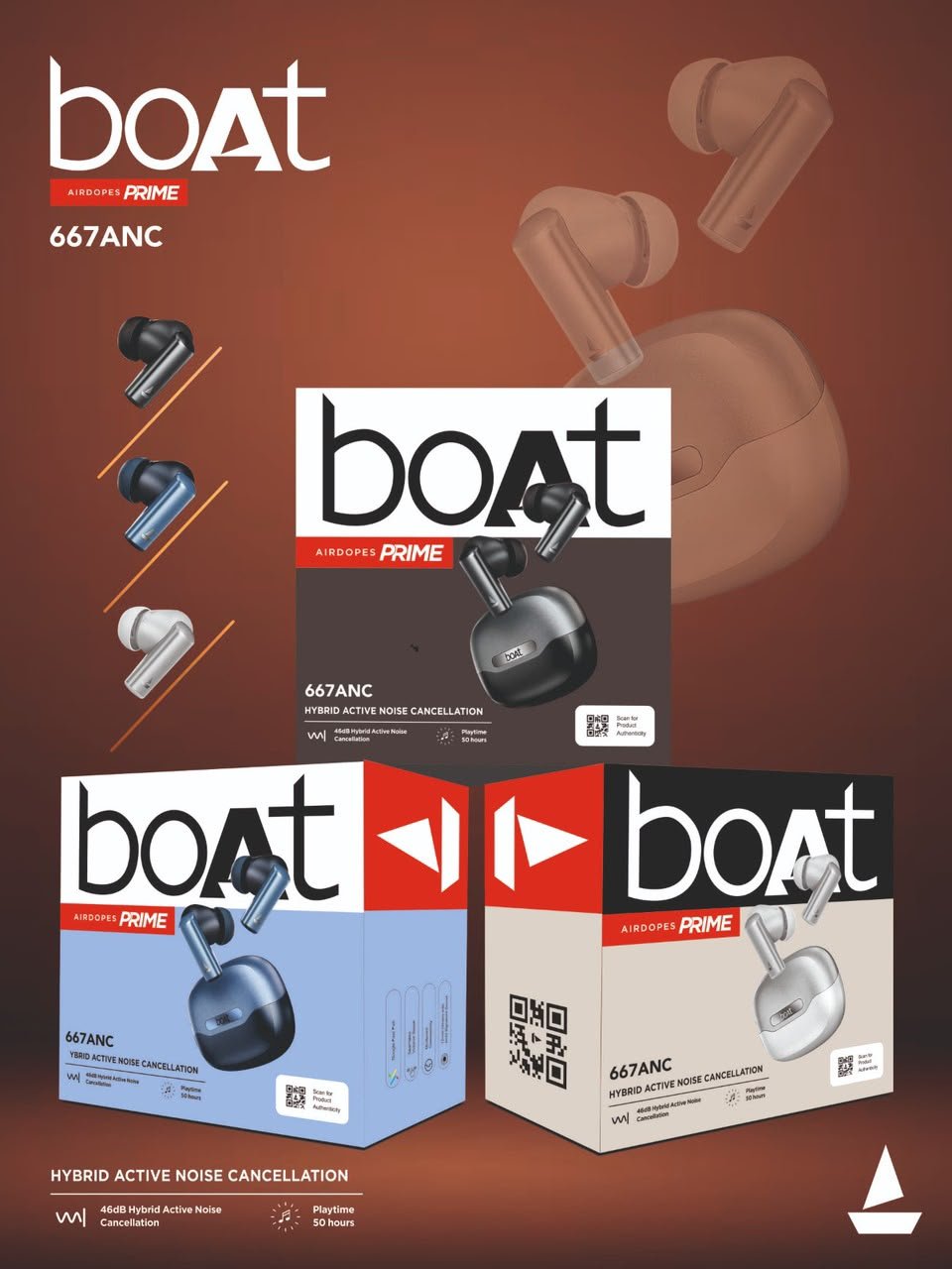 BOAT 667ANC AIRBUDS SHINY EXTRA BASS SOUND