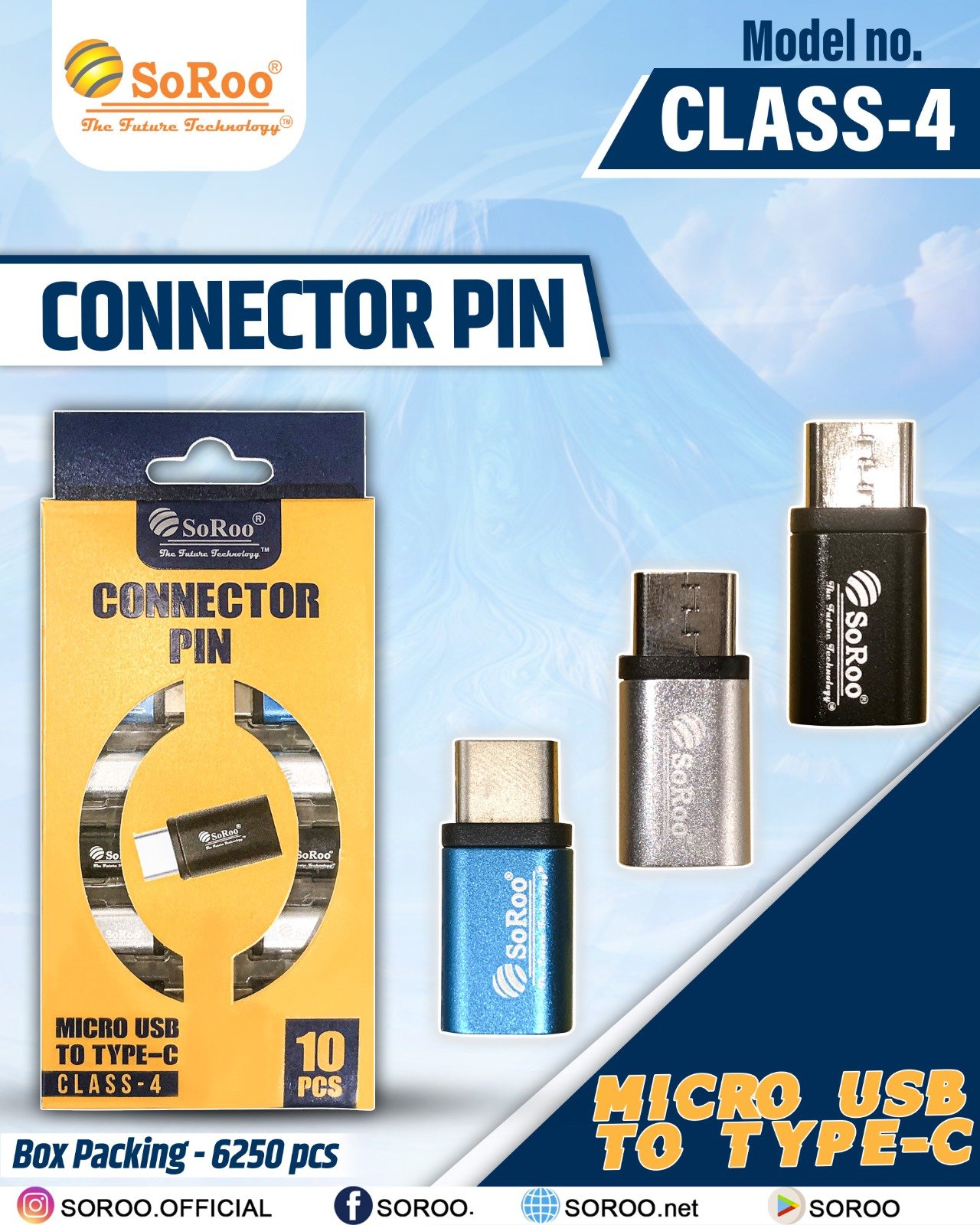 SOROO CLASS 4 MICRO TO TYPE C PIN PECK OF 10