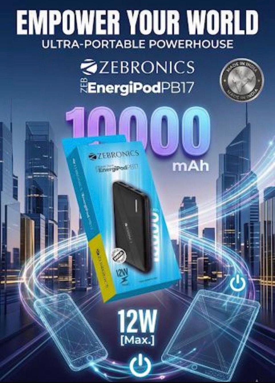 zebronics pb17 10000 mah power bank