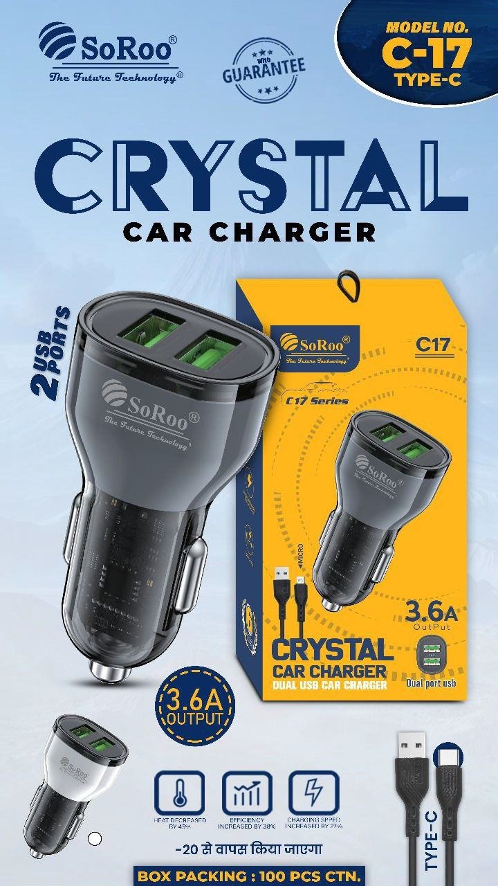 SOROO C-17 V8 CRYSTAL CAR CHARGER