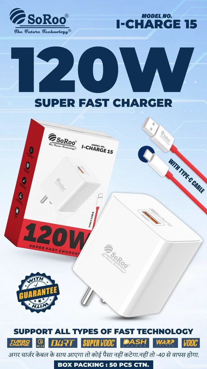 SOROO I CHARGE 15 120W SUPER FAST CHARGER