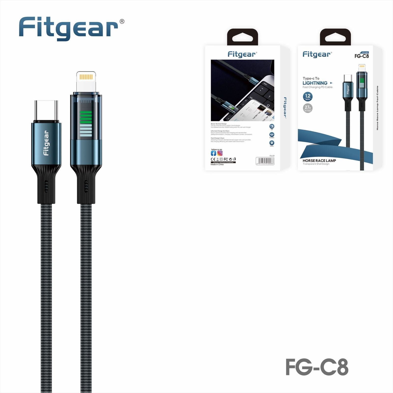 FITGEAR FG C8 TYPE C TO LIGHTINIG FAST CABLE