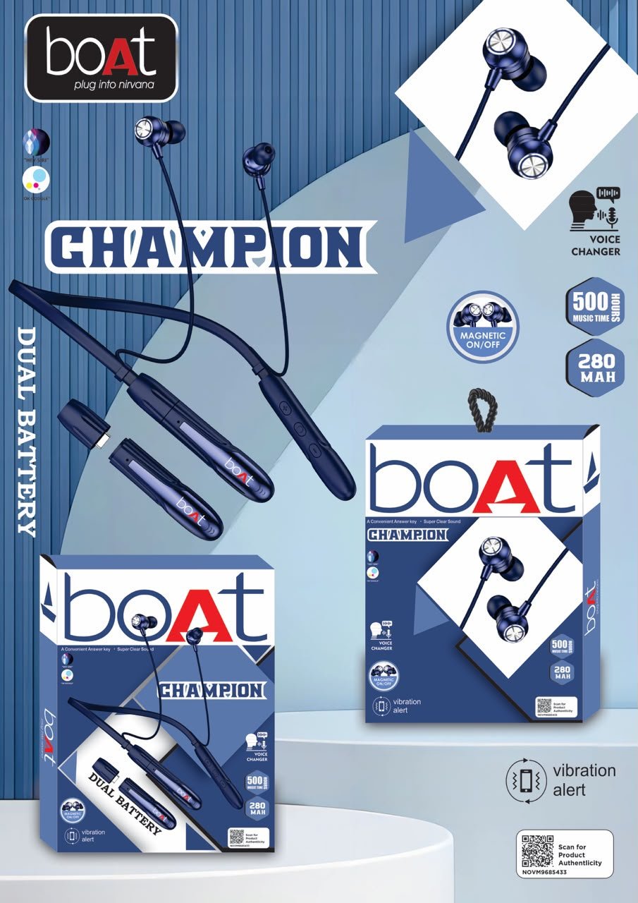 boAt Rockerz champion dual bettery wireless neckband
