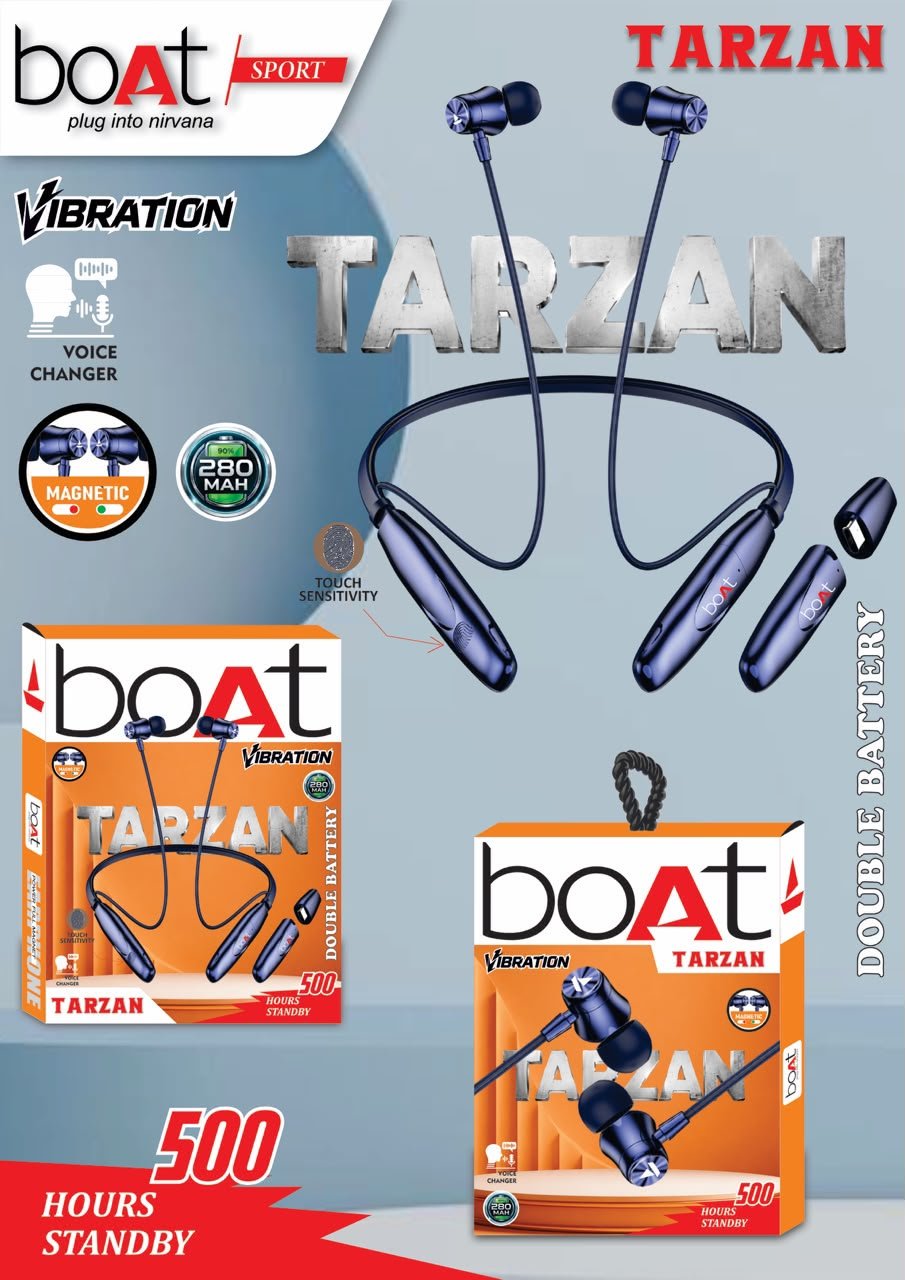 boAt Rockerz tarzan dual bettery wireless neckband