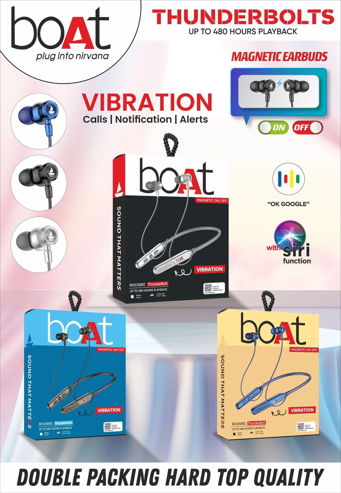 boAt rockerz thumderbolts with vibration megnetic neckband