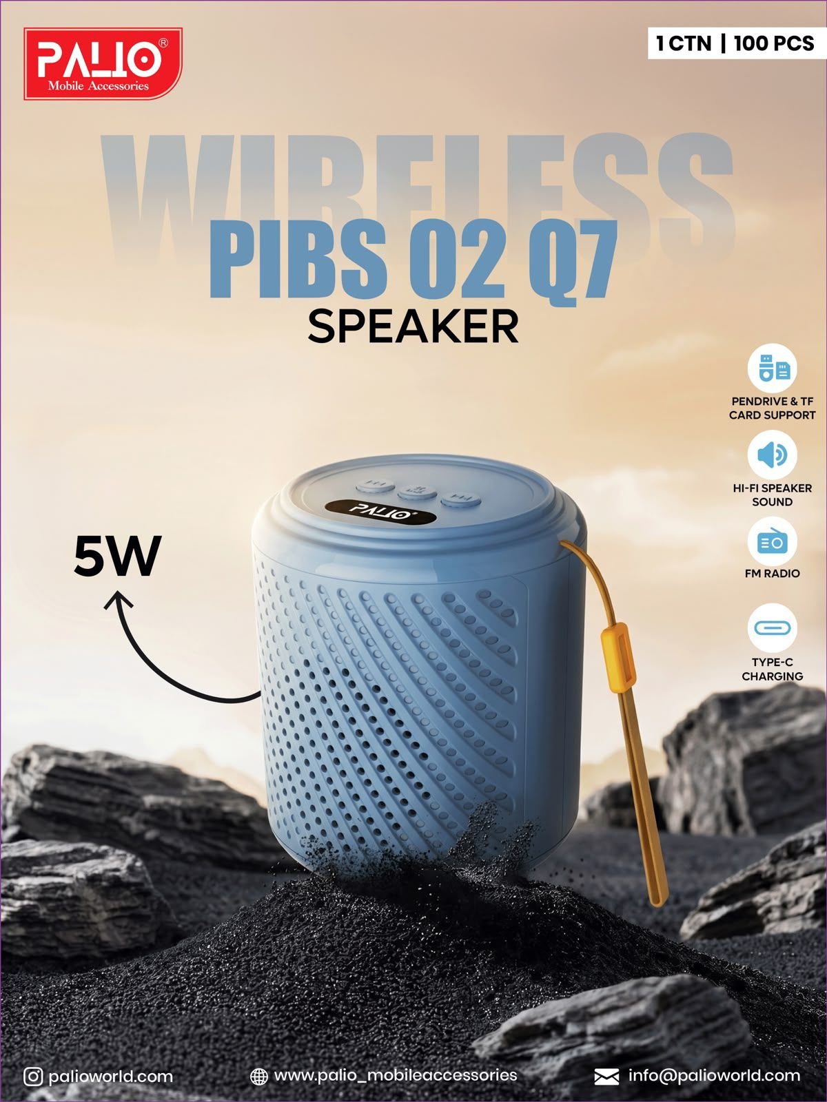 palio pibs Q07 mini speaker 5w output